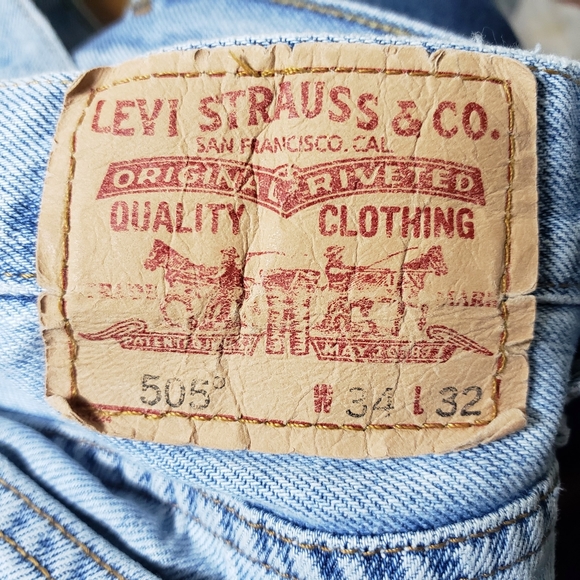 Levi's Vtg 90'S 505 Straight Leg Light Wash Men's Jean's Sz:34x32 (Rare Red Tab) - Picture 10 of 16